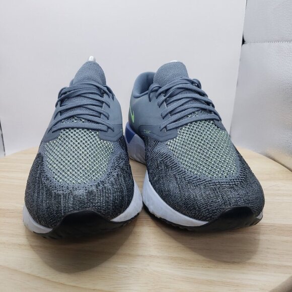 Nike Odyssey React 2 Flyknit Gray Men Size 8.5 Running Shoes Sneakers AH1015-401 - Picture 2 of 7